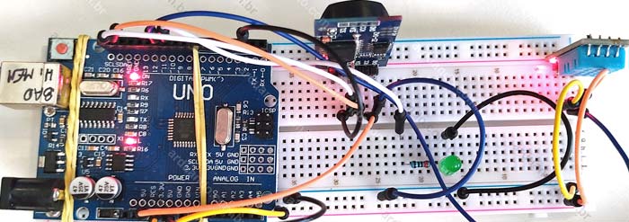 Montagem de teste para executar o EscaneadorI2C