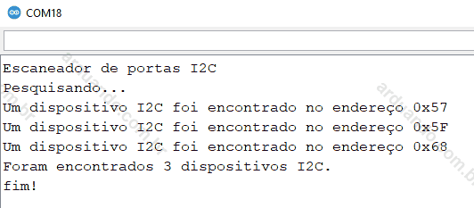 EscaneadorI2C saída serial